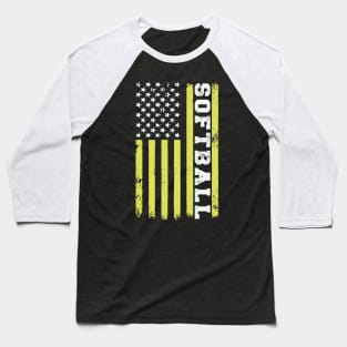 Softball American Flag Baseball T-Shirt